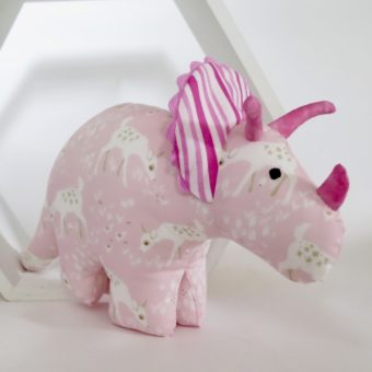 Pink Deer handmade soft toy dinosaur